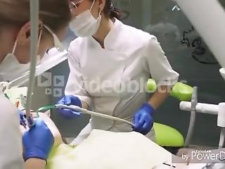 Boob dentist handjob with surgical mask