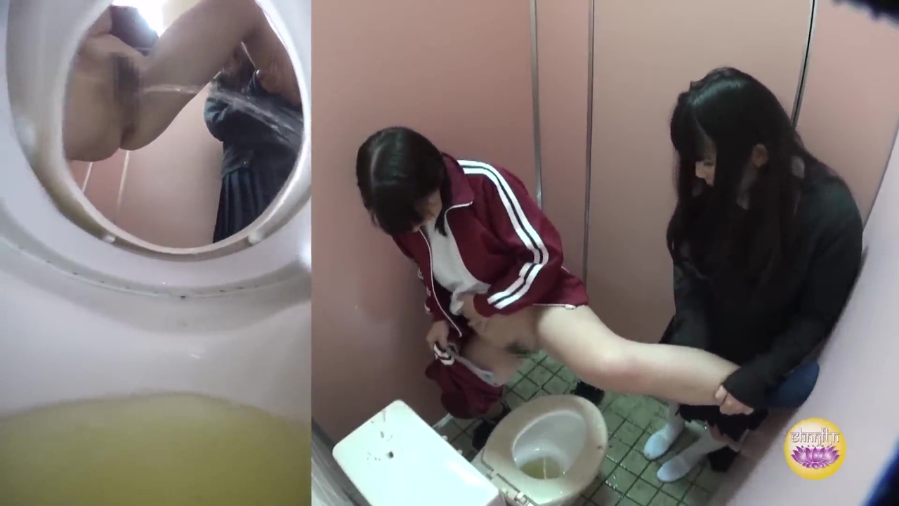 School girl toilet overflowing with piss
