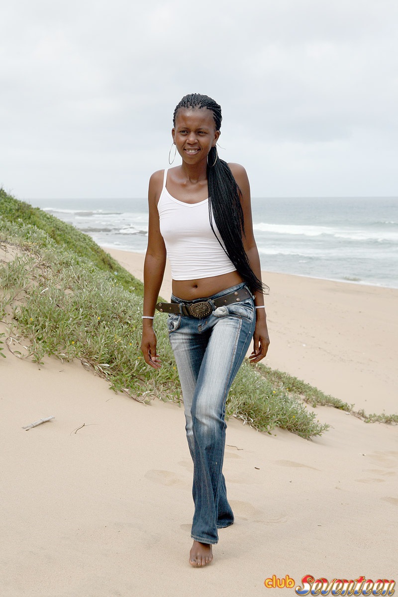 Ebony teens nude on the beach