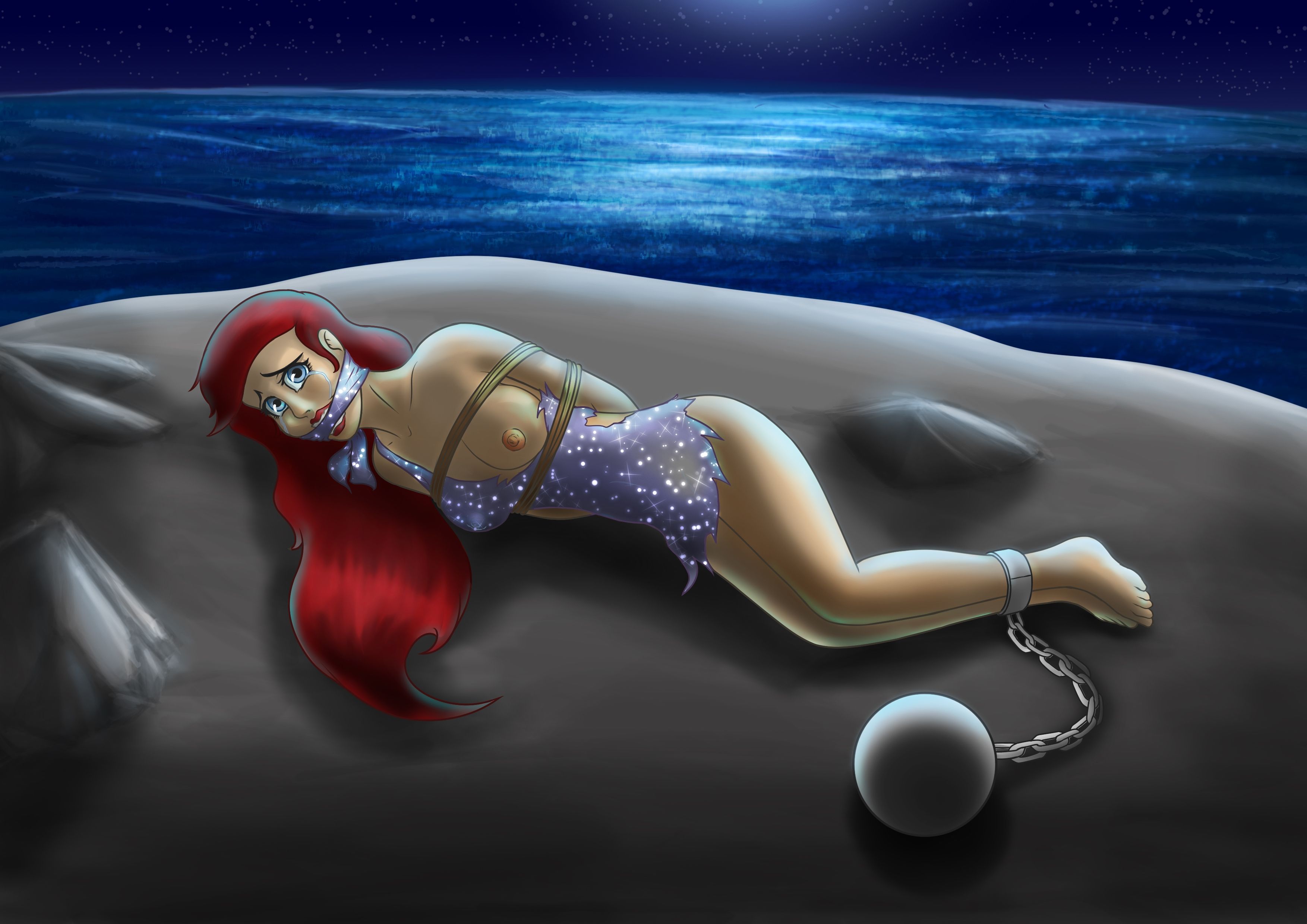 Ariel mermaid bondage